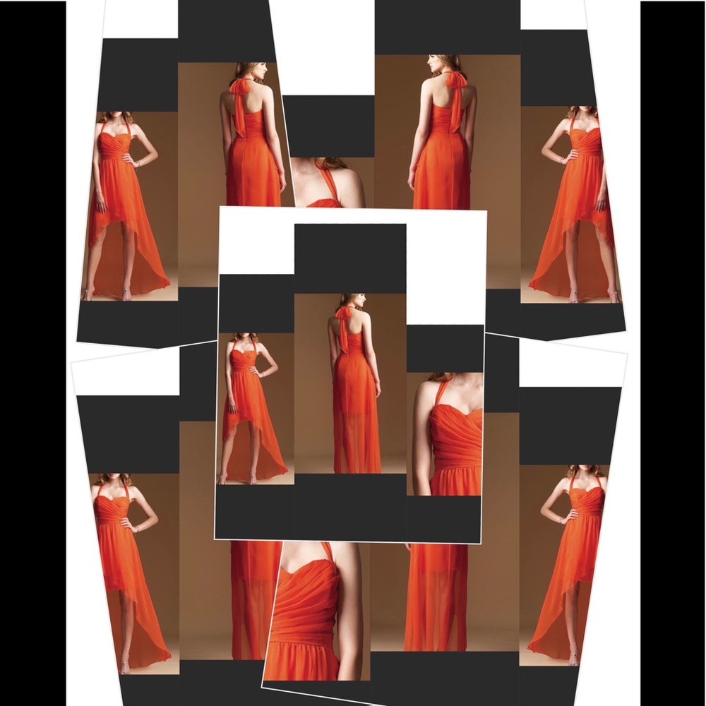 Chiffon hi low tie halter prom or wedding - Picture 10 of 11